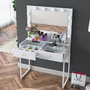 Hanah Home Mesa de Maquillaje con 10 focos, Blanca